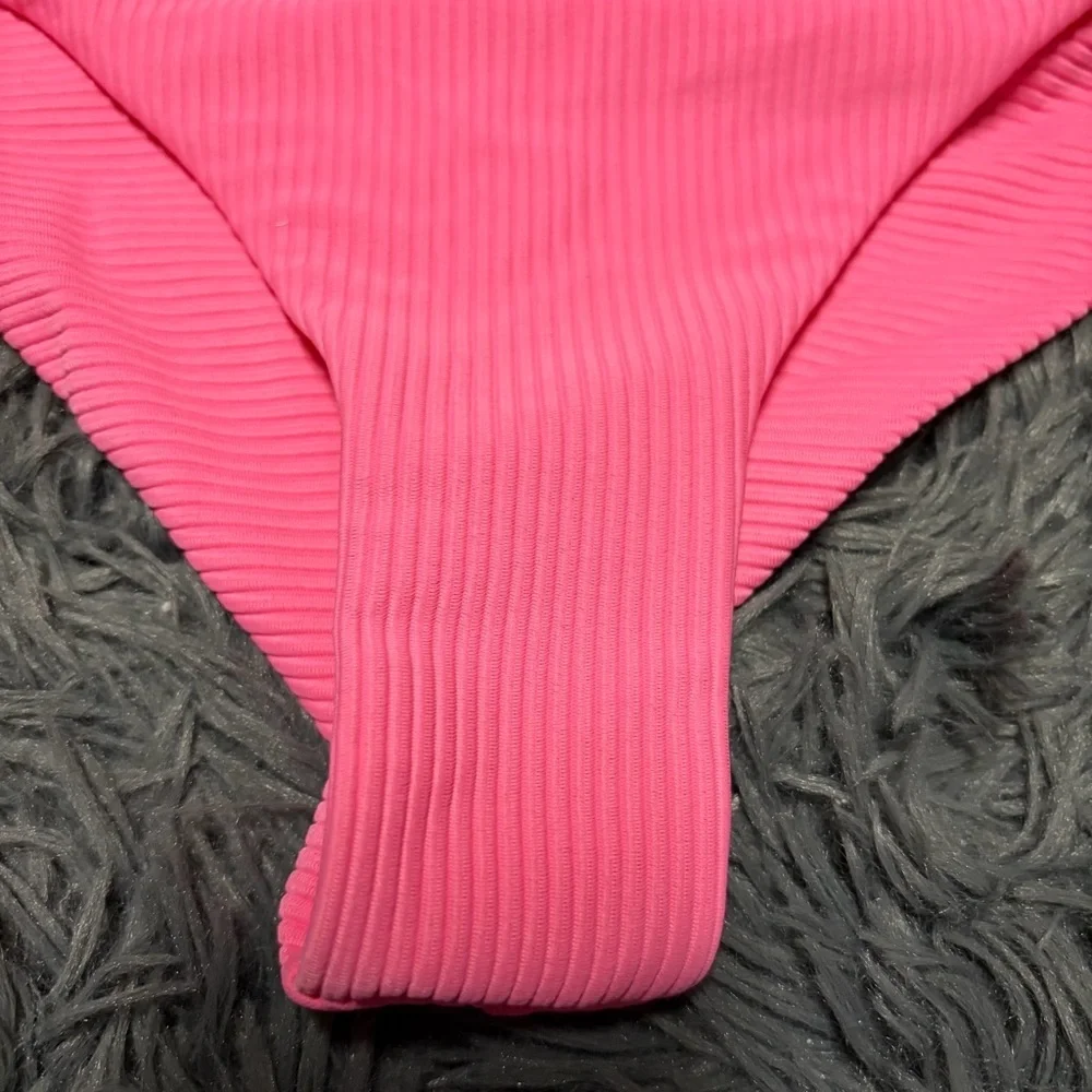 Frankie's Bikinis preppy boho Hot Pink bathing suit Swimwear bottoms large NWT